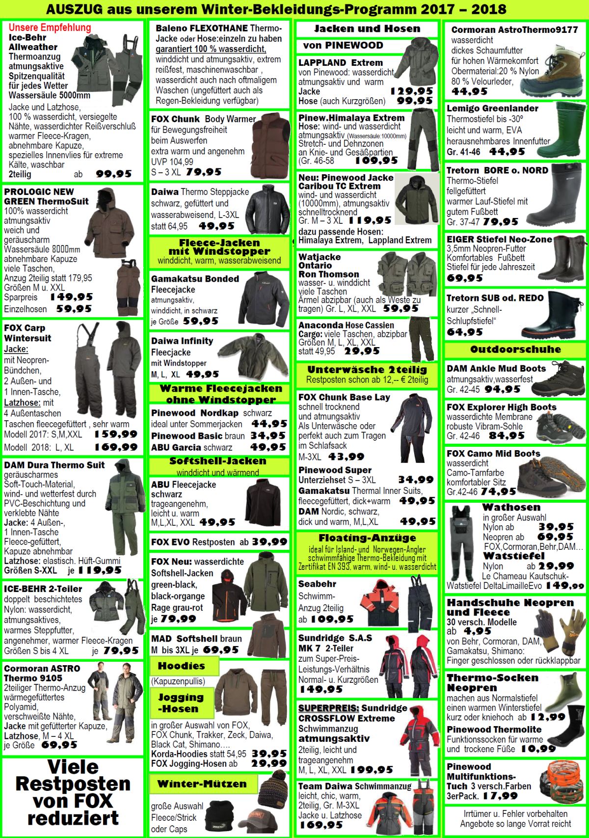 Winterbekleidungsangebot 12-2017