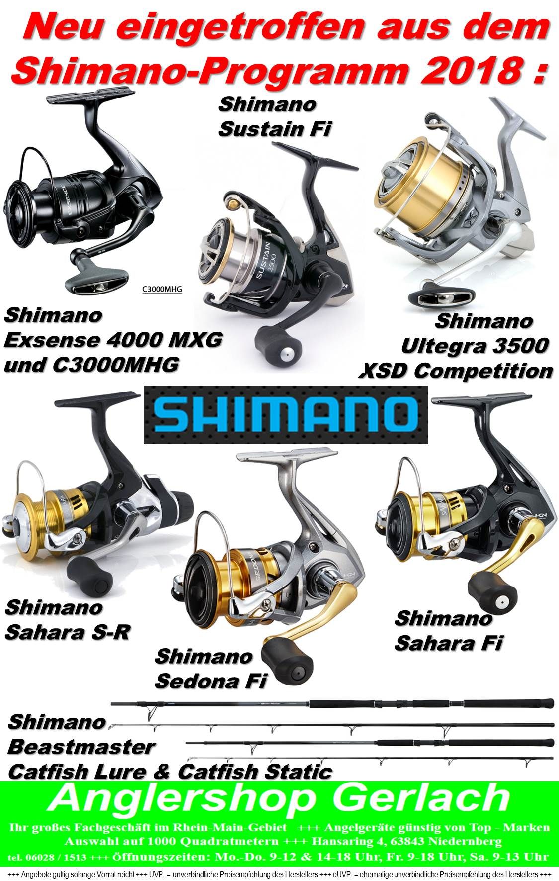 neue shimano rollen programm 2018